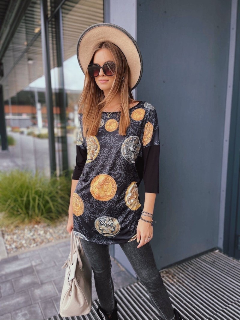 Black tunic with print 1959 - Online store - Boutique